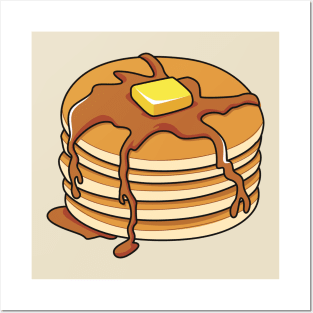 Pancake cartoon illustration Posters and Art